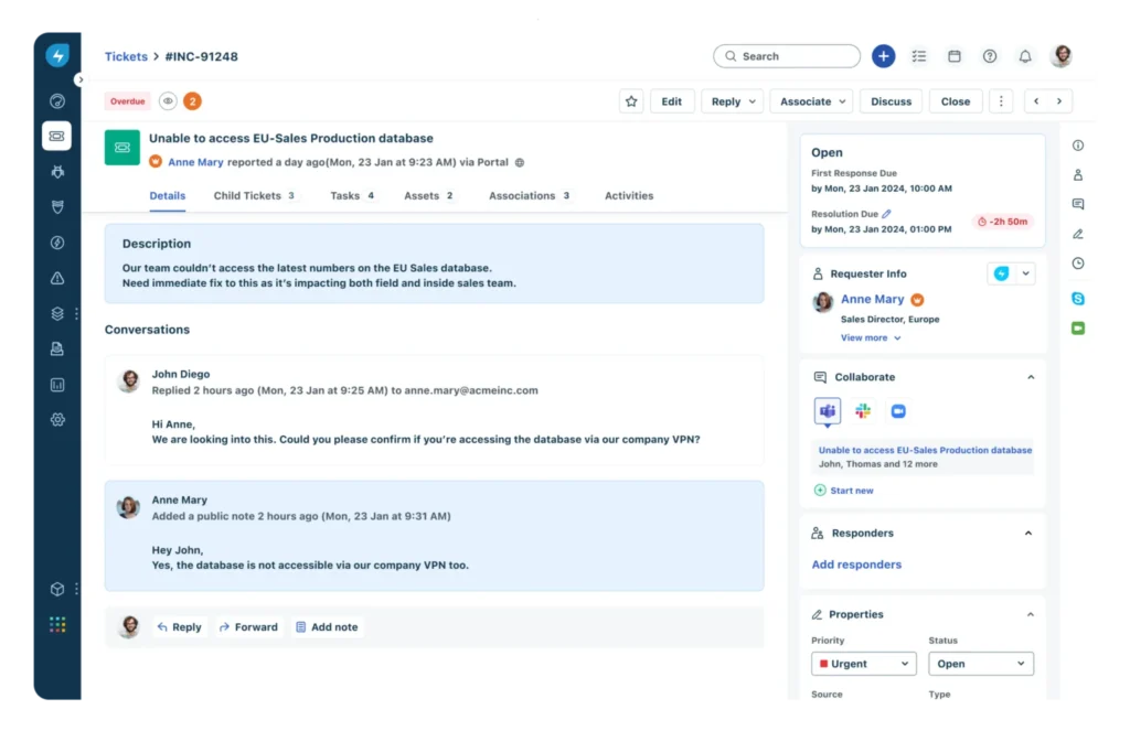 Uma nova abordagem para o suporte interno Freshservice ITSM