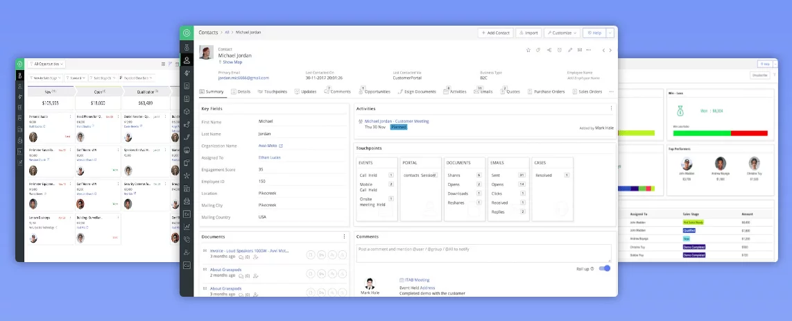 vtiger: centralizza tutte le interazioni su un'unica piattaforma intuitiva.