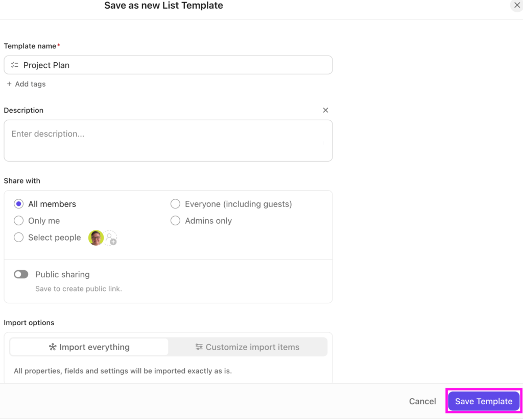 Gestión de proyectos de Clickup